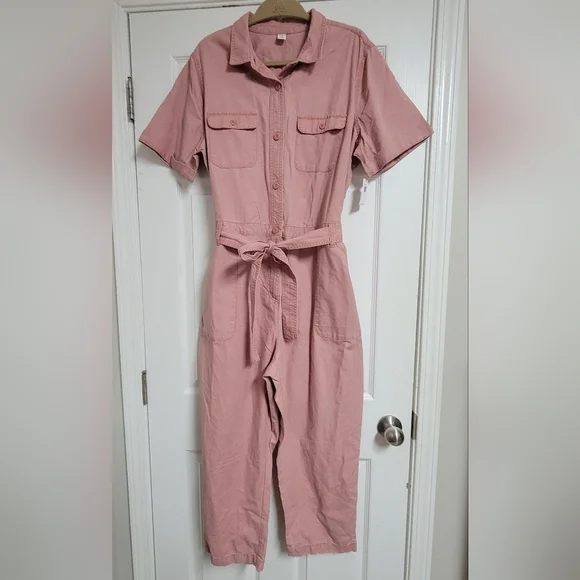 Old Navy NWT Tie-Belt Utility Canvas Jumpsuit Size Xl. - Picture 3 of 15